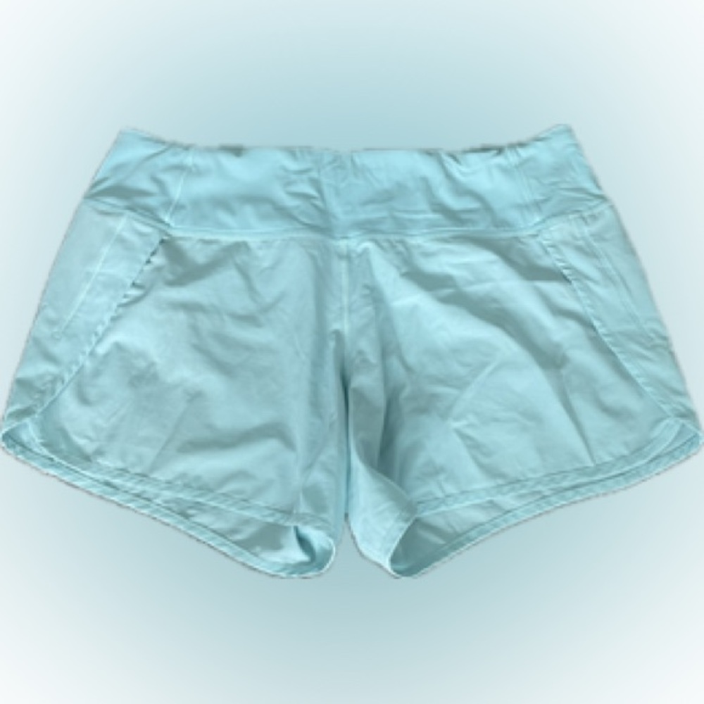 Athletic Shorts Lined Ladies Zipper Pocket  Light Blue 10